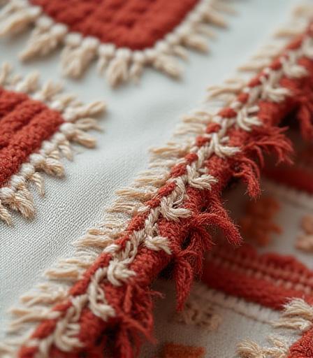 Nærbilde av skreddersydd søm og tekstur